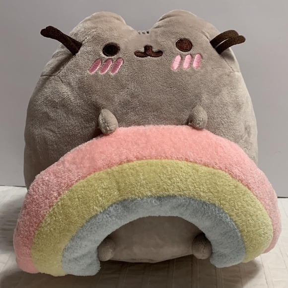 9”&3.5” Pusheen Ice Cream Sandwich & Rainbow Cat Plush by Gund - Picture 2 of 14